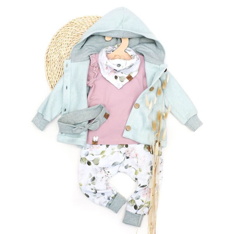 Set | Eukalyptusblüte | Fleecejacke & Pumphose & Shirt & Halstuch