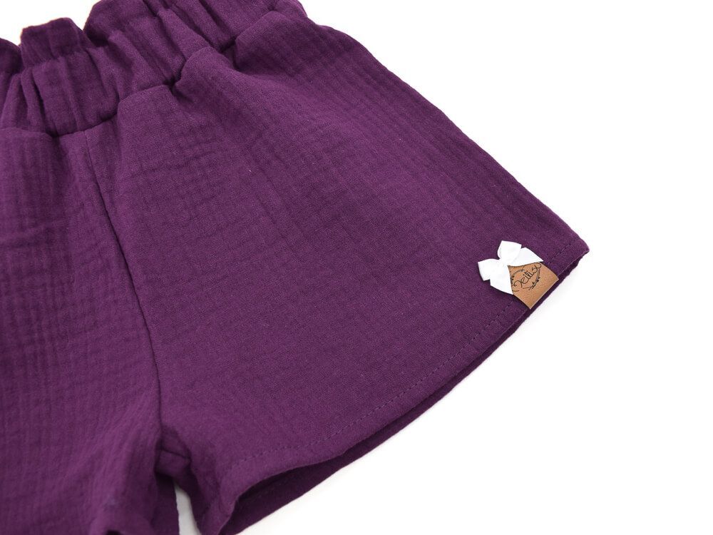 Paperbag Shorts | Musselin | aubergine