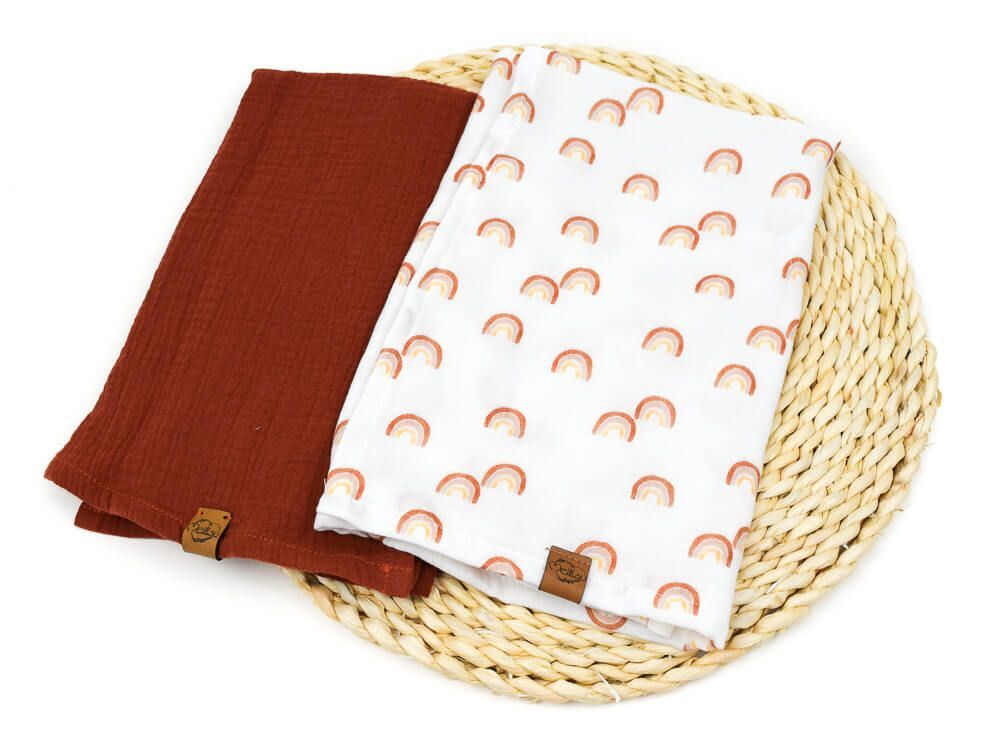 Set | Spucktuch | kleiner Regenbogen & rost