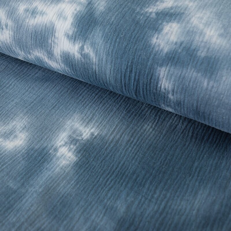 Musselin | Batik jeansblau