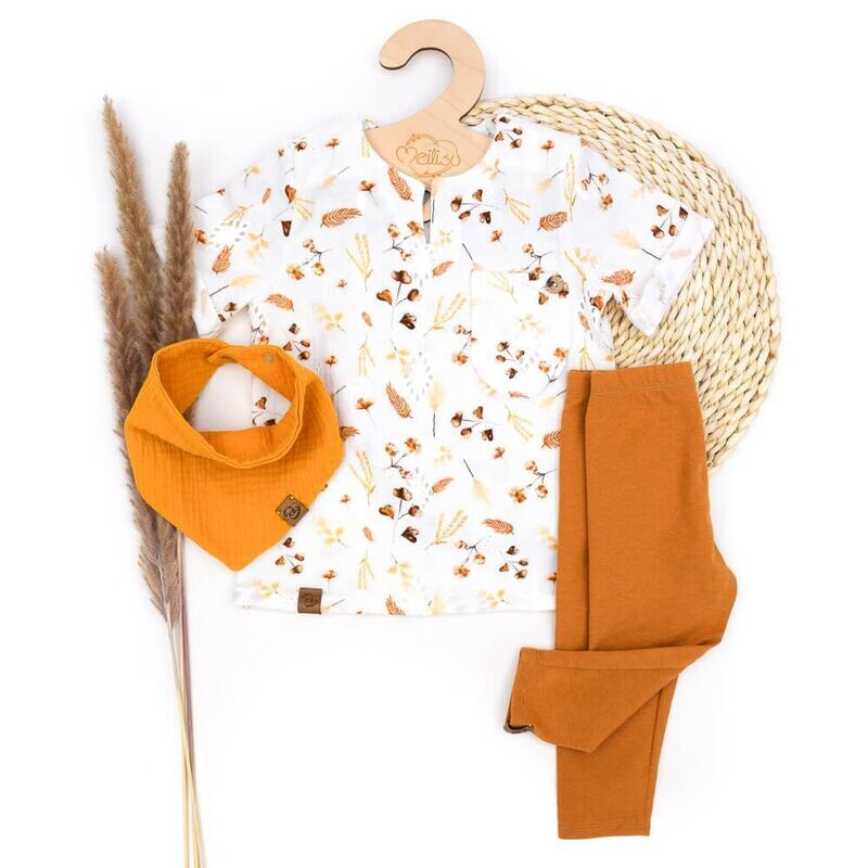 Set | Golden Pampas | Musselinshirt & Leggings & Tuch