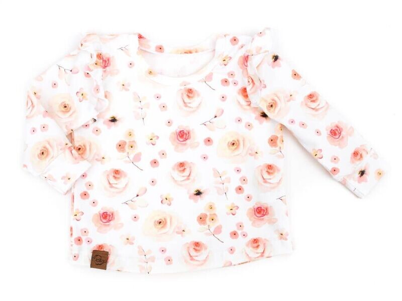 Langarmshirt mit Rüschen | Peachy Roses Langarmshirt mit Rüschen | Peachy Roses