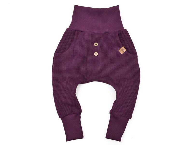 Pumphose | Waffelstrick | aubergine
