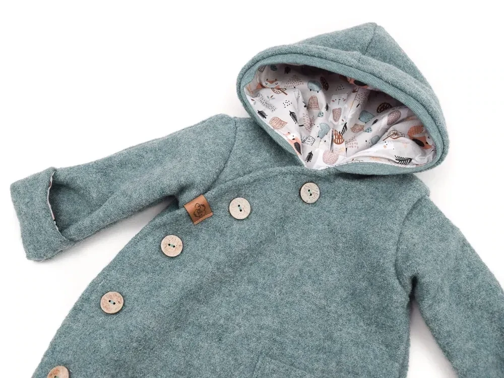 Walkoverall Wollwalk Anzug Baby Kinder dusty blue rauchblau