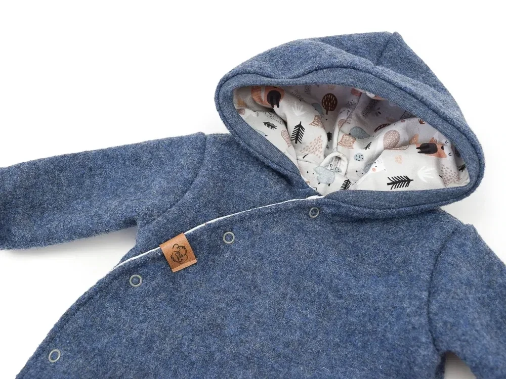 Walkoverall Wollwalk Anzug Baby Kinder jeansblau