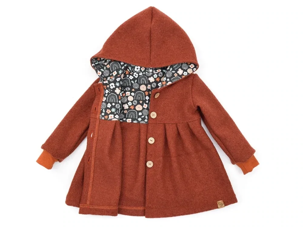 Walkmantel Wollwalk Mantel Mädchen Kinder Meilisu rost terracotta