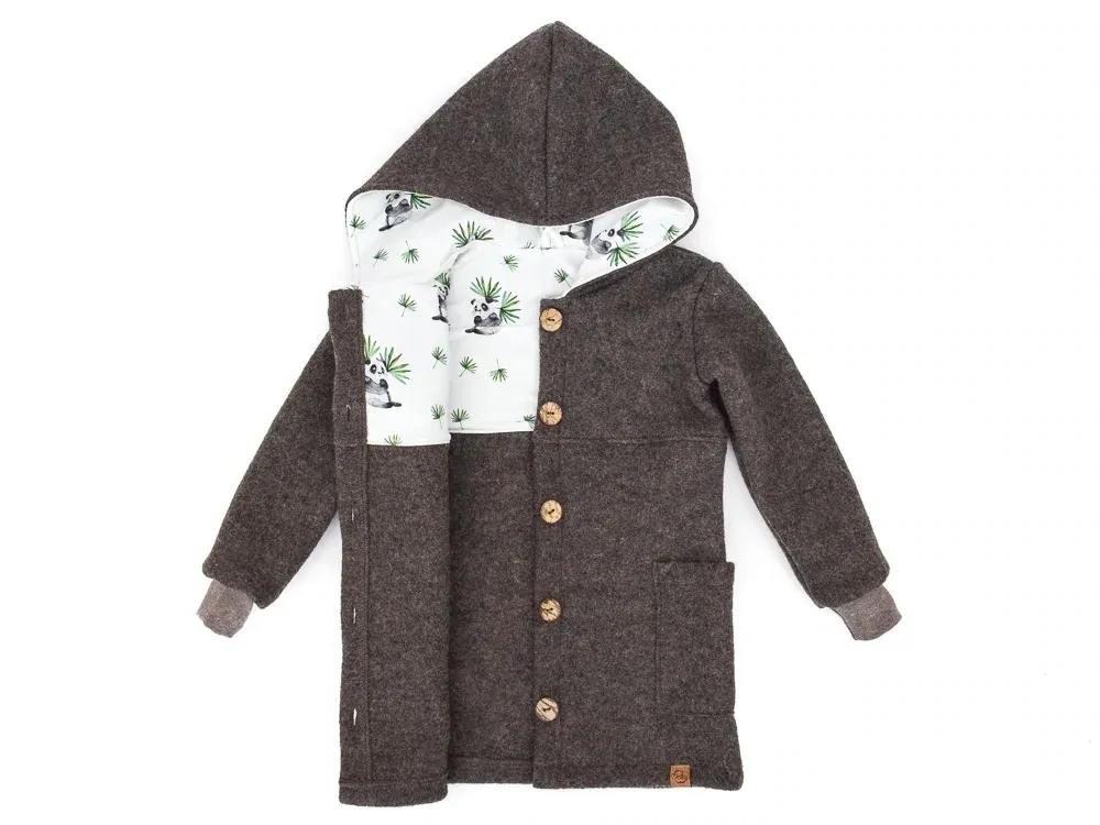 Walkmantel Wollwalk Mantel Mädchen Kinder Jungs Meilisu dunkelbraun