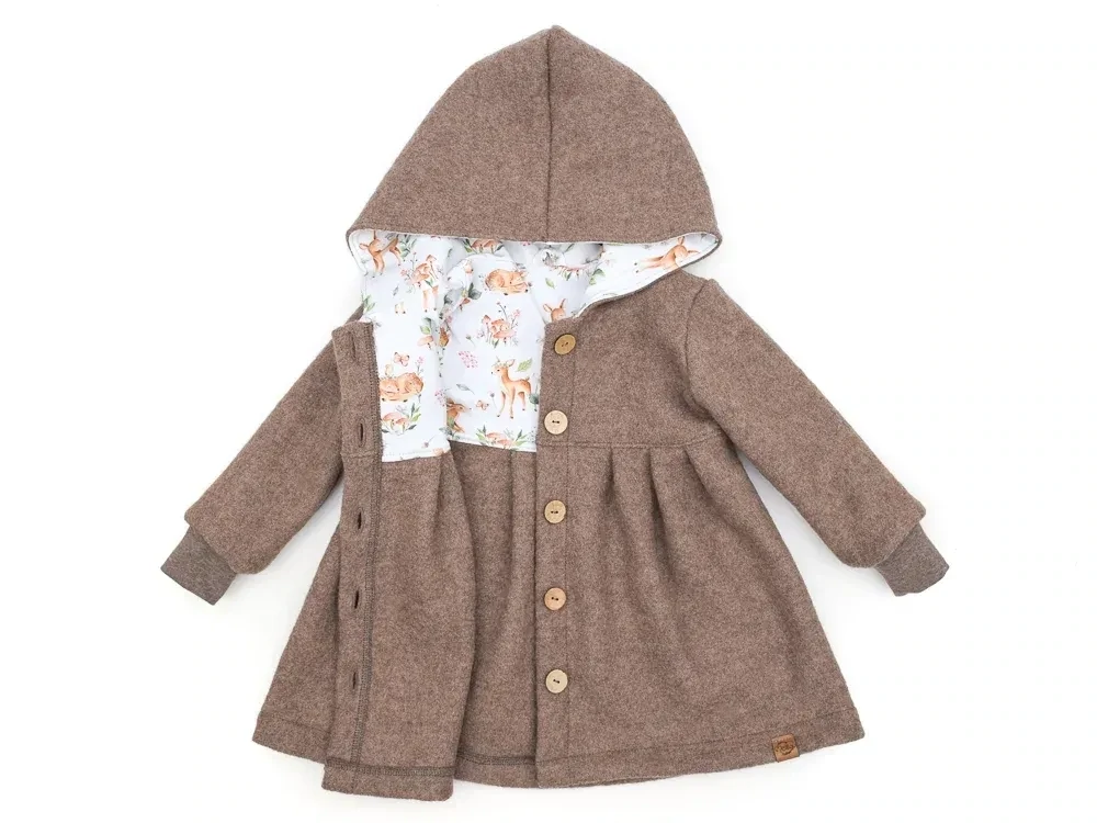 Walkmantel Wollwalk Mantel Mädchen Kinder Meilisu hellbraun