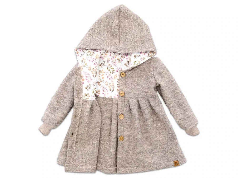 Walkmantel Wollwalk Mantel Mädchen Kinder Meilisu beige