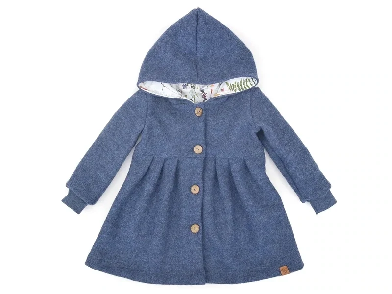 Walkmantel Wollwalk Mantel Mädchen Kinder Meilisu jeansblau