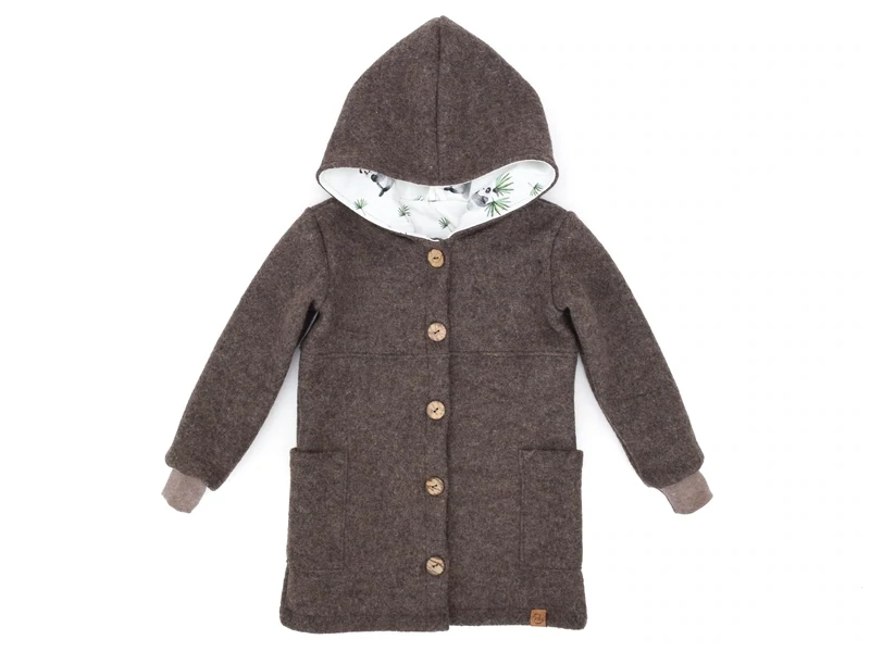 Walkmantel Wollwalk Mantel Mädchen Kinder Jungs Meilisu dunkelbraun