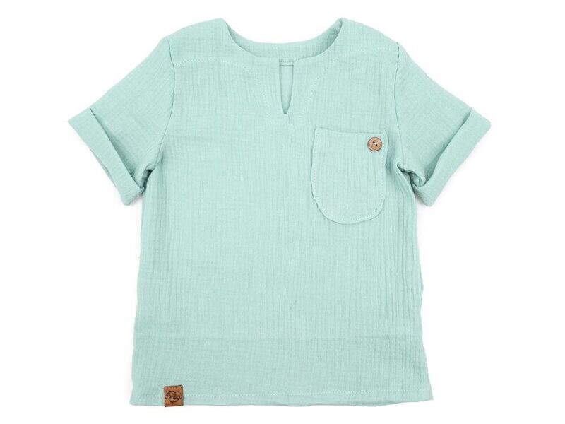 T-Shirt | Musselin | aqua