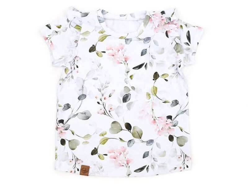 T-Shirt mit Rüschen | Eukalyptusblüte T-Shirt mit Rüschen | Eukalyptusblüte