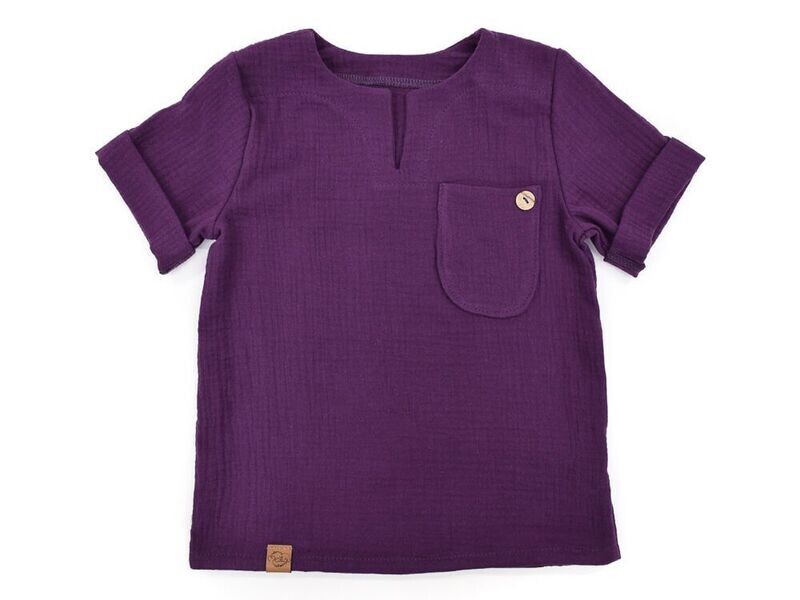 T-Shirt | Musselin | aubergine