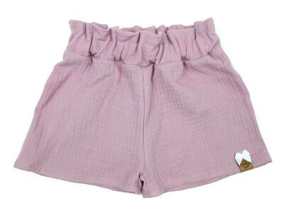 Paperbag Shorts | Musselin | puderrosa