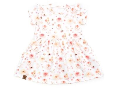 Kleid | lang- & kurzarm | Peachy Roses | allover