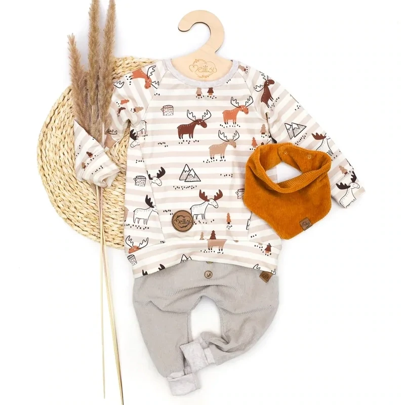 Set | Elch Emil | Pullover & Halstuch & Pumphose Set | Elch Emil | Pullover & Halstuch & Pumphose
