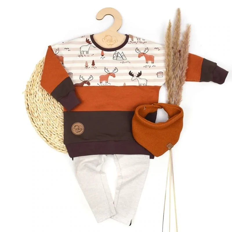 Set | Elch Emil | Pullover & Leggings & Halstuch Set | Elch Emil | Pullover & Leggings & Halstuch