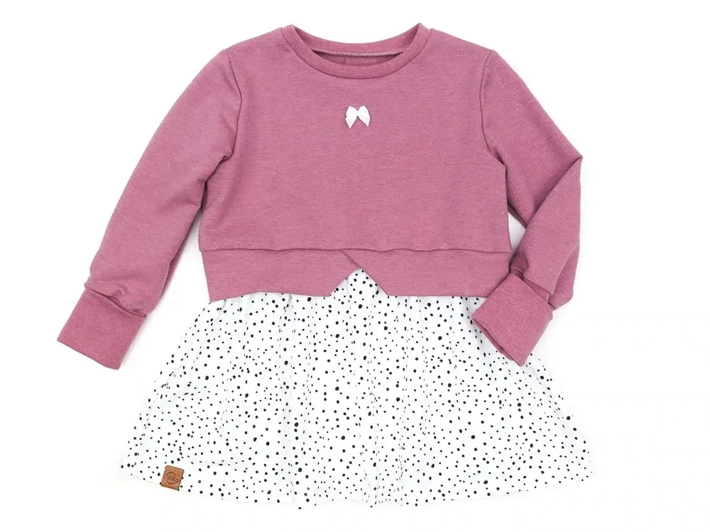 Girly Sweater | altrosa | Punkte weiß