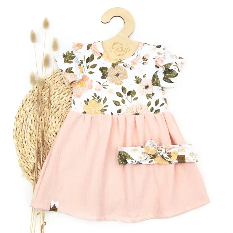 Set | Aquarellblumen | Kleid & Haarband Set | Aquarellblumen | Kleid & Haarband