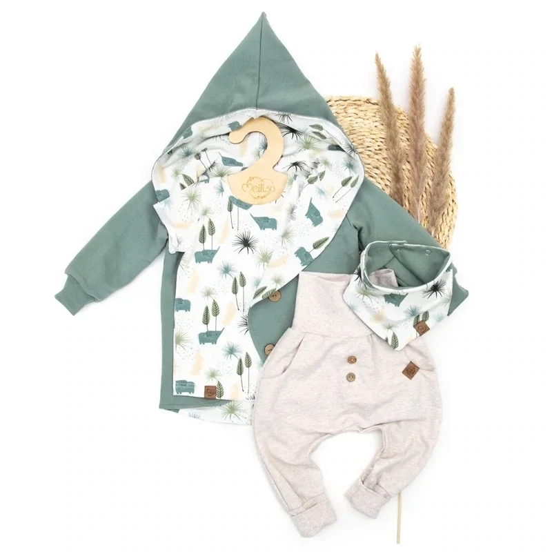 Set | Elefant Emil | Sweatjacke & Shirt & Pumphose & Halstuch