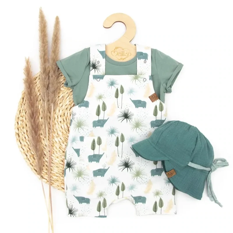 Set | Elefant Emil | Latzshorts & T-Shirt & Sonnenhut Set | Elefant Emil | Latzshorts & T-Shirt & Sonnenhut