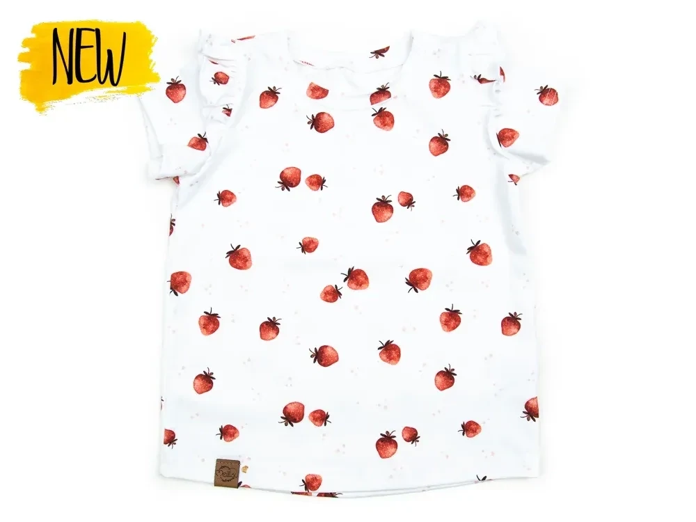 T-Shirt mit Rüschen | Erdbeere