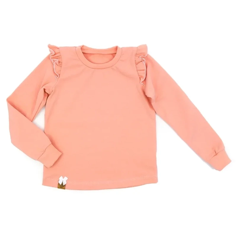 Langarmshirt mit Rüschen | apricot