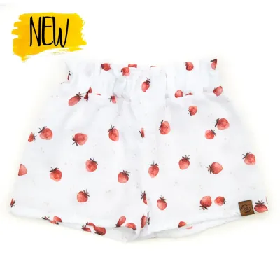 Paperbag Shorts | Musselin | Erdbeere