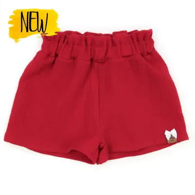 Paperbag Shorts | Musselin | rot