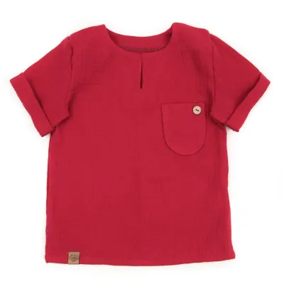 T-Shirt | Musselin | rot