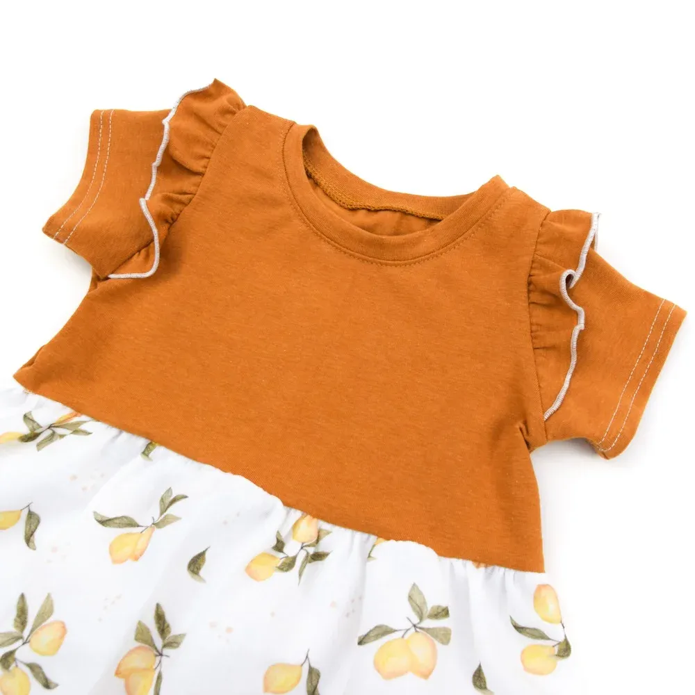 Kleid | lang- & kurzarm | Musselin | Zitrone