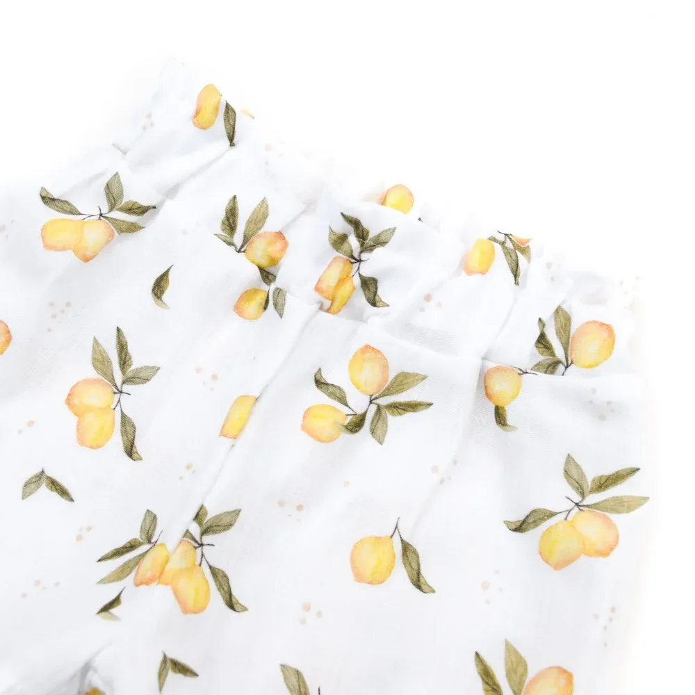 Paperbag Shorts | Musselin | Zitrone
