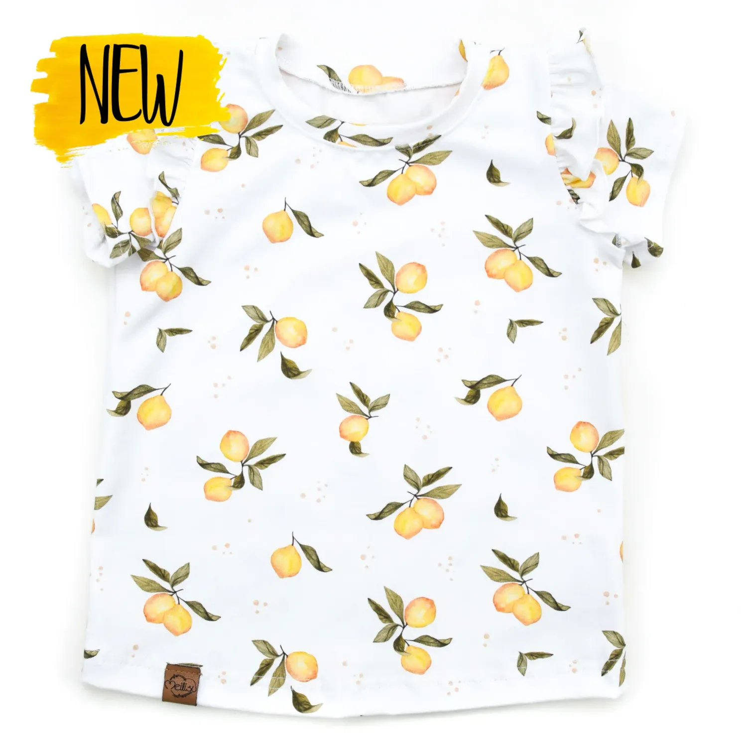 T-Shirt mit Rüschen | Zitrone