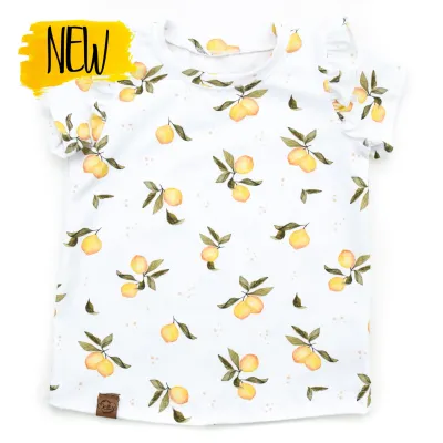 T-Shirt mit Rüschen | Zitrone