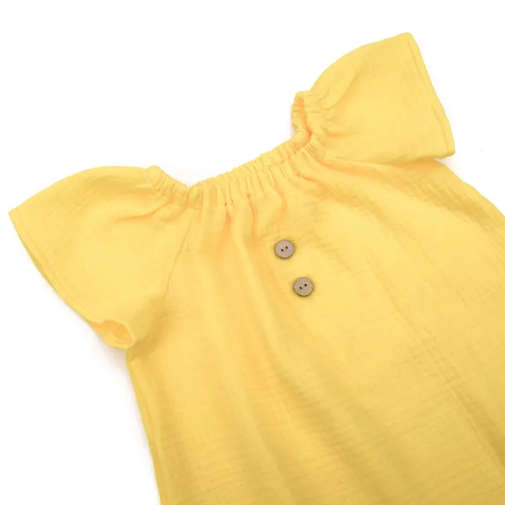 Sommerkleid | Musselin | pastellgelb