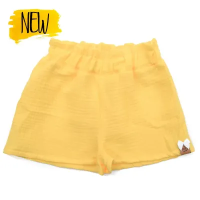 Paperbag Shorts | Musselin | pastelgelb