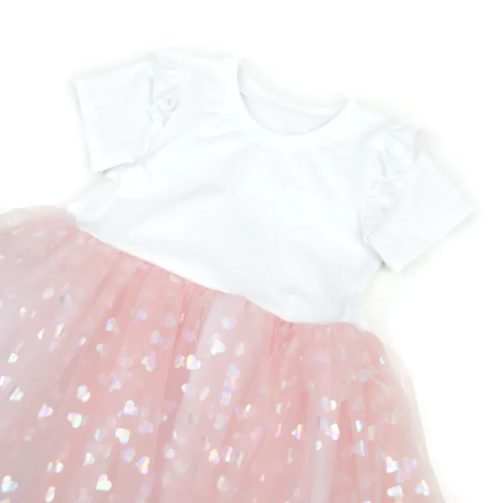 Kleid Kinder Mädchen Tüll Taufe Hochzeit Schulanfang rosa weiß