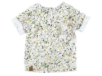 T-Shirt | Musselin | grüner Klexx | Gr. 146/152
