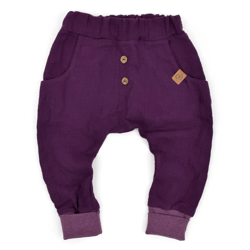 Pumphose | Musselin | aubergine
