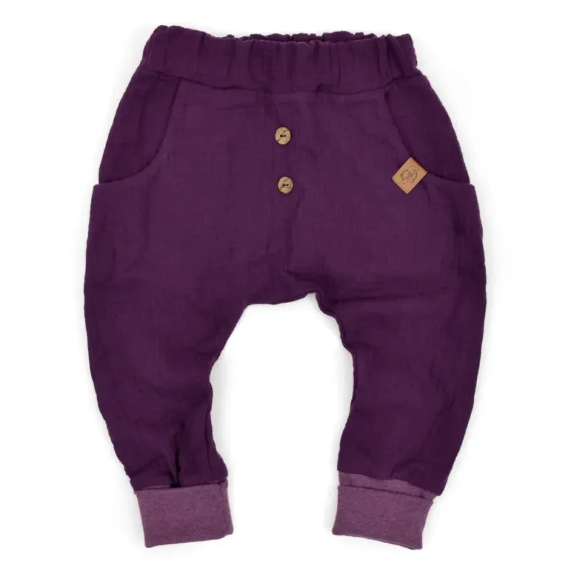 Pumphose | Musselin | aubergine