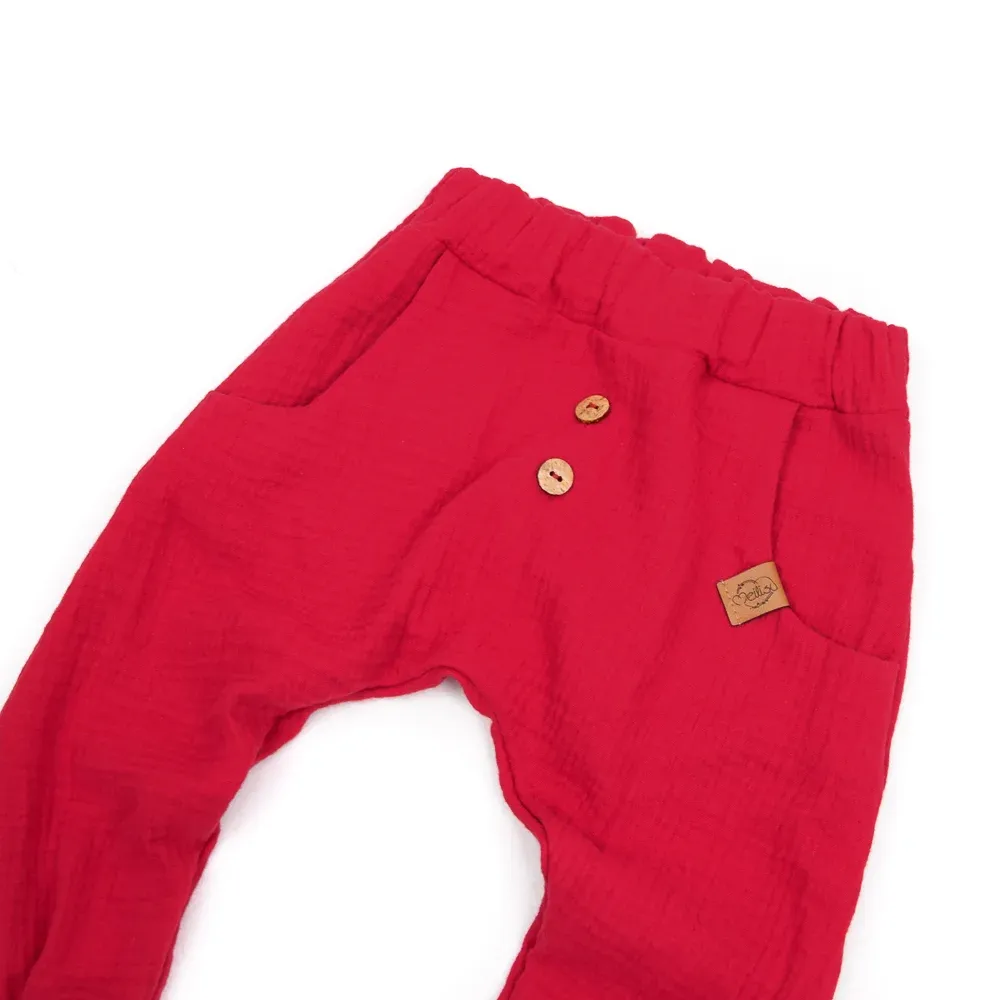 Pumphose | Musselin | rot