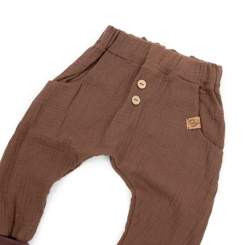 Pumphose | Musselin | schokobraun