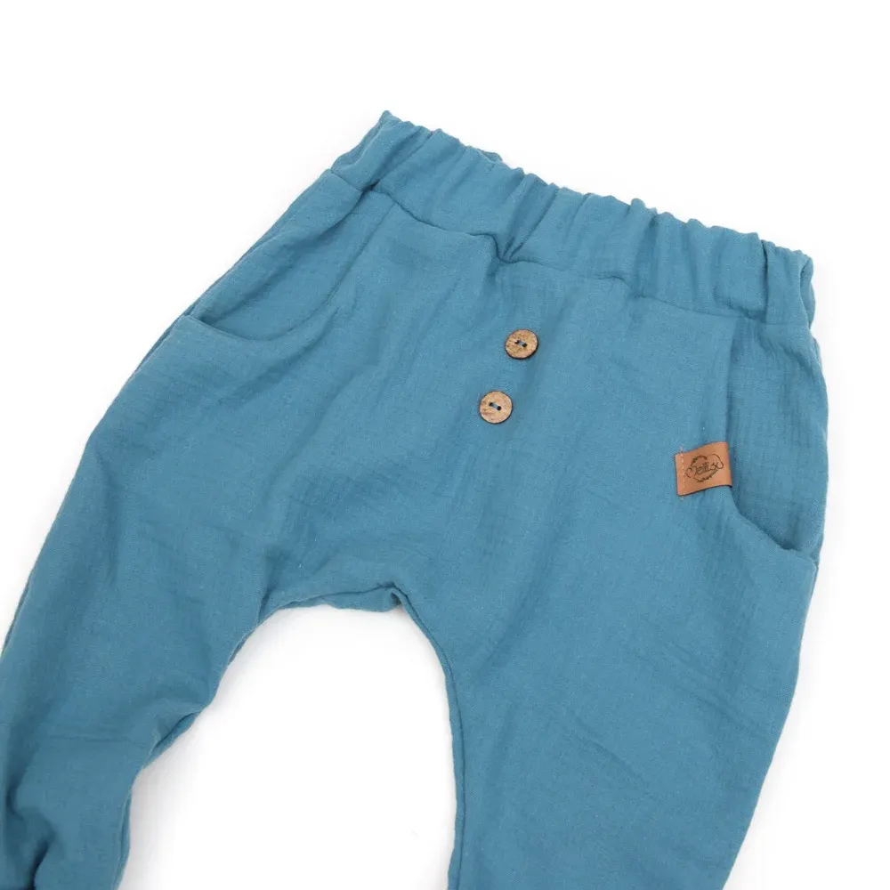 Pumphose | Musselin | rauchblau