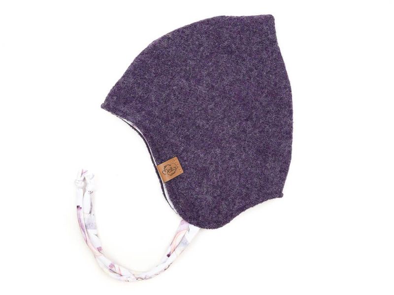 Walkmütze mit Zipfel | aubergine meliert Walkmütze mit Zipfel | aubergine meliert