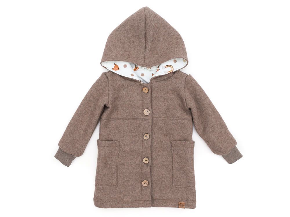 Walkmantel Wollwalk Mantel Mädchen Kinder Jungs Meilisu hellbraun