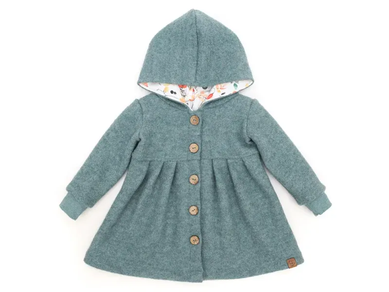 Walkmantel Wollwalk Mantel Mädchen Kinder Meilisu dusty blue rauchblau