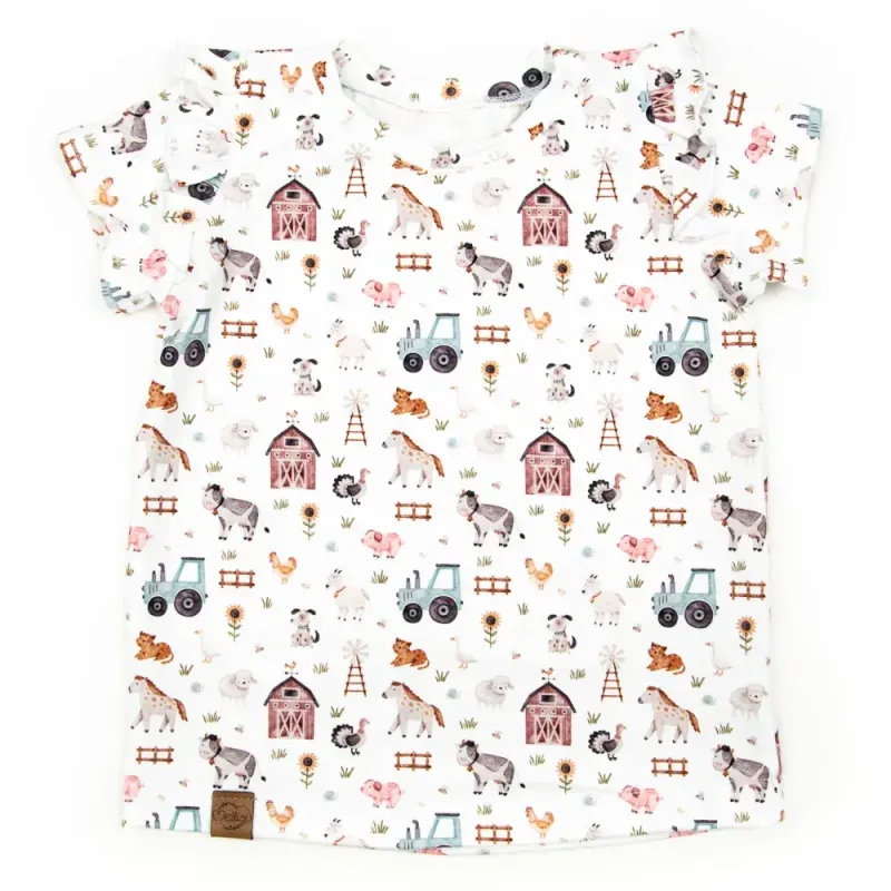 T-Shirt mit Rüschen | kleiner Bauernhof T-Shirt mit Rüschen | kleiner Bauernhof