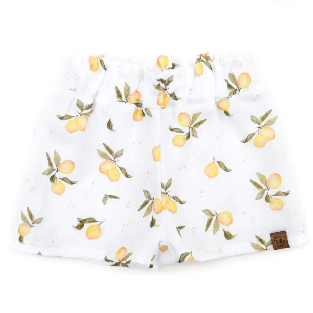 Paperbag Shorts | Musselin | Zitrone