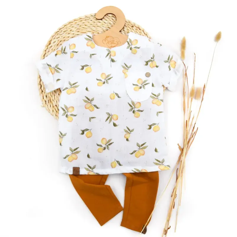 Set | Zitrone | Musselinshirt & Leggings Set | Zitrone | Musselinshirt & Leggings